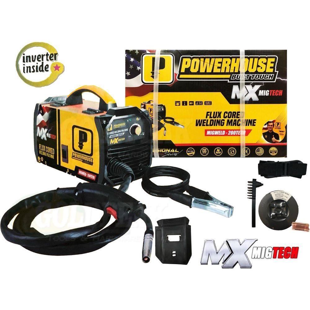Powerhouse MIGWELD-200TECH MIG DC Inverter Welding Machine (Fluxcored) - Goldpeak Tools PH Powerhouse Powerhouse MIGWELD-200TECH MIG DC Inverter Welding Machine (Fluxcored) - Goldpeak Tools PH Powerhouse